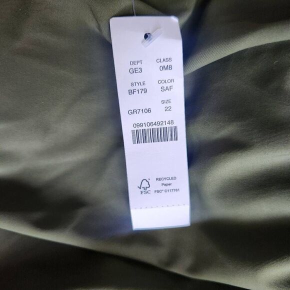 J Crew Swimsuit Womens 22 Plus One Piece Ruched Squareneck Green New BF179 - Picture 3 of 5